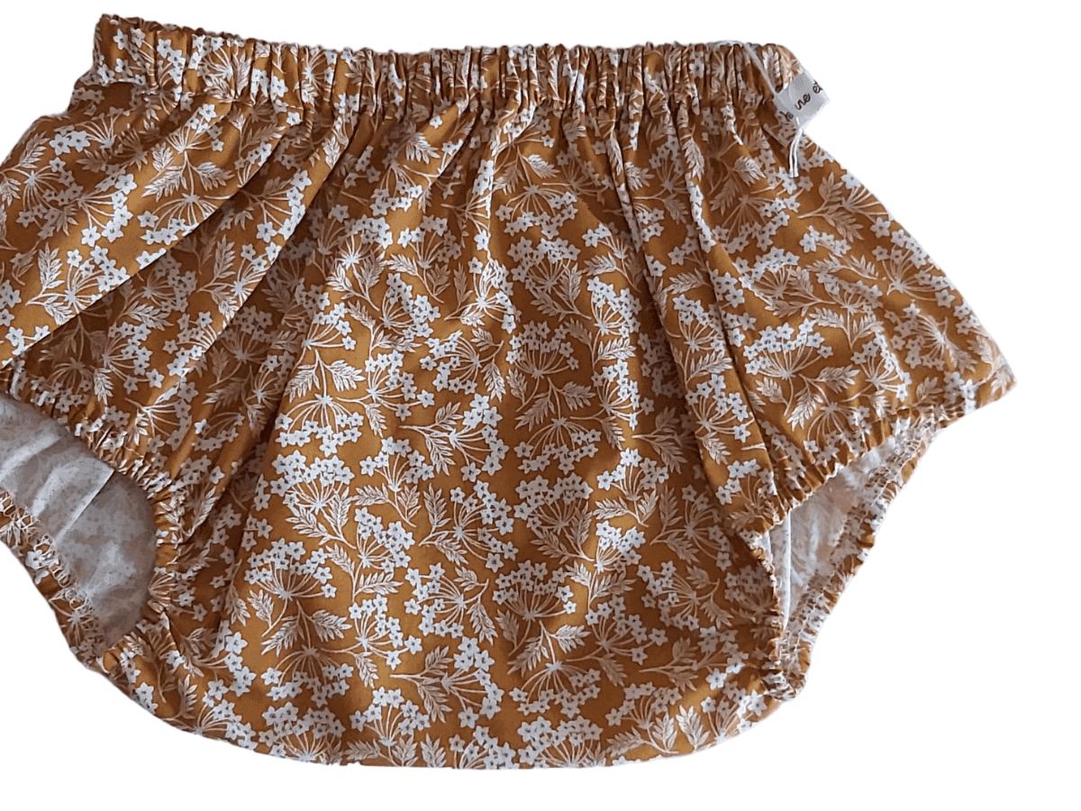 culotte bouffante fleurs ocre T3