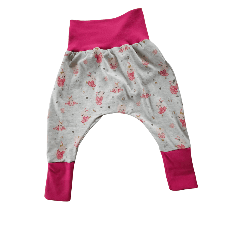 Sarouel évolutif « Lapin rose bande fushia » T1